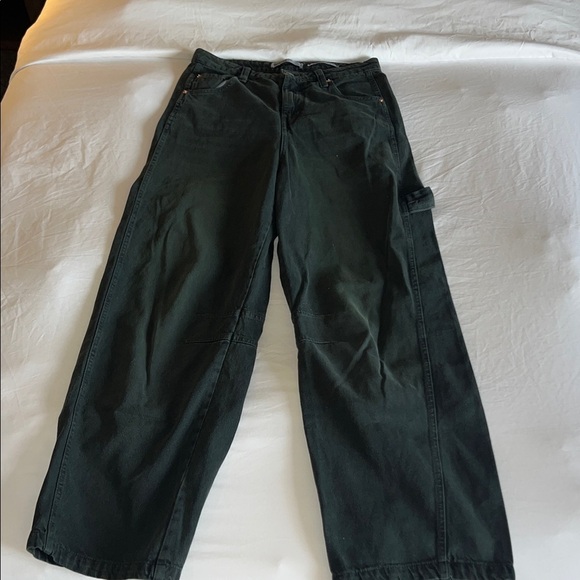 Bershka Olive Green Denim Pants - Picture 1 of 2